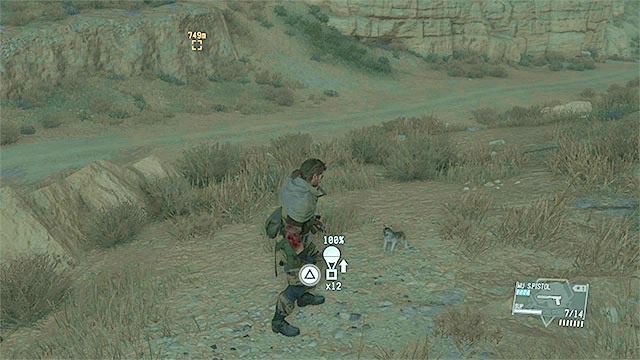 Szczeniaka możesz odnaleźć niedaleko miejsca, w którym rozpocząłeś misję - Dotarcie do wrogiej bazy | Misja 4 - C2W | Solucja Metal Gear Solid V - Metal Gear Solid V: The Phantom Pain - poradnik do gry