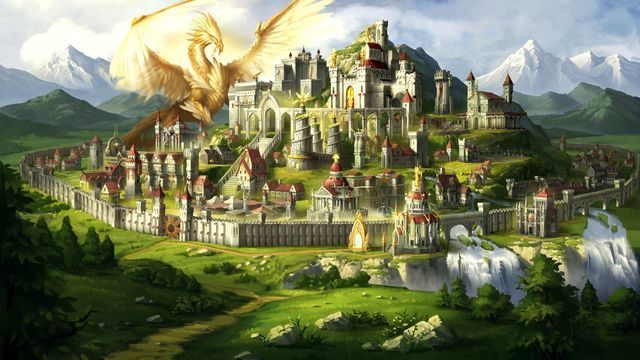 W pełni rozwinięte miasto Przystani. - Przystań - Rozwój miasta | Przystań w Might & Magic Heroes VII - Might & Magic: Heroes VII - poradnik do gry