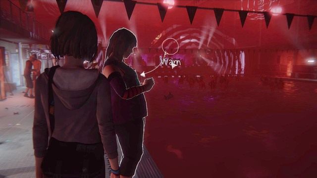 Przejdź na lewo i w trakcie drogi do sekcji VIP, znajdziesz widoczną na obrazku Alyssę - Life is Strange: Dark Room, Rozdział 4 - solucja, opis przejścia - Life is Strange - poradnik do gry