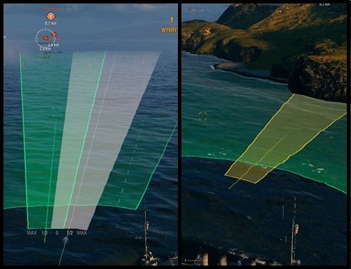 Nie traktuj szarego pola pomagającego w celowaniu jak wyroczni. Jest ono bardzo nieprecyzyjne i nie uwzględnia wielu czynników. - Celowanie i strzelanie w World of Warships | Mechanika gry - World of Warships - poradnik do gry