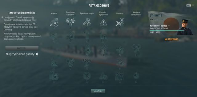 Rozważnie rozdawaj zdobyte punkty umiejętności. Na chwilę obecną nie masz możliwości zrobienia resetu. - Kapitanowie w World of Warships | Mechanika gry - World of Warships - poradnik do gry