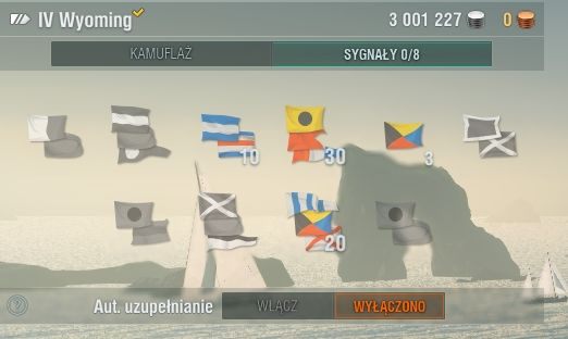 Posiadając dużą liczbę flag warto włączyć opcję autouzupełniania. - Flagi sygnałowe w World of Warships | Mechanika gry - World of Warships - poradnik do gry