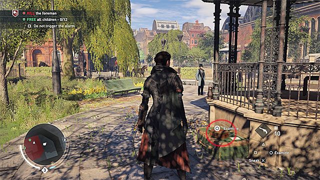 Pozytywkę położono na walizce i jest ona tuż obok altany - The Strand | Tajemnice Londynu - pozytywki | Assassins Creed Syndicate - Assassins Creed: Syndicate - poradnik do gry