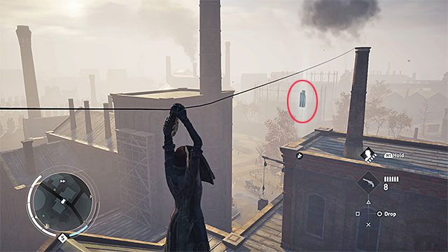 Zakłócenie to znajduje się nad jednym z budynków fabryki w północno-wschodnim narożniku dzielnicy - Lambeth | Zakłócenia Helixa | Assassins Creed Syndicate - Assassins Creed: Syndicate - poradnik do gry