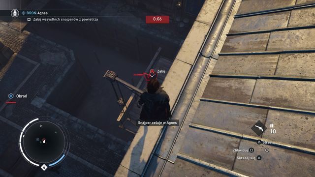 Każdego snajpera możesz zaskoczyć z dachu powyżej. - 01 - Tropem prześladowcy | Kryjówka w pociągu | Assassins Creed Syndicate - Assassins Creed: Syndicate - poradnik do gry