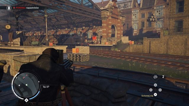 Szybko eliminuj nadbiegających przeciwników. - 03 - Czołem, panie Gatling | Kryjówka w pociągu | Assassins Creed Syndicate - Assassins Creed: Syndicate - poradnik do gry