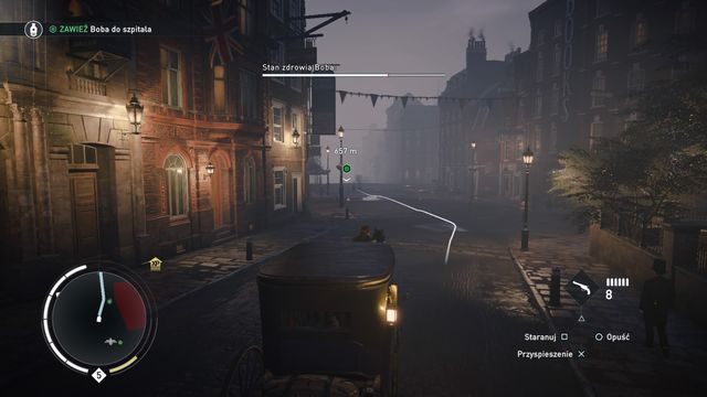 Jedź przede wszystkim ostrożnie, jeżeli nie będziesz rozbijał wozu czasu Ci nie zabraknie. - 04 - Długa noc w mieście | Kryjówka w pociągu | Assassins Creed Syndicate - Assassins Creed: Syndicate - poradnik do gry