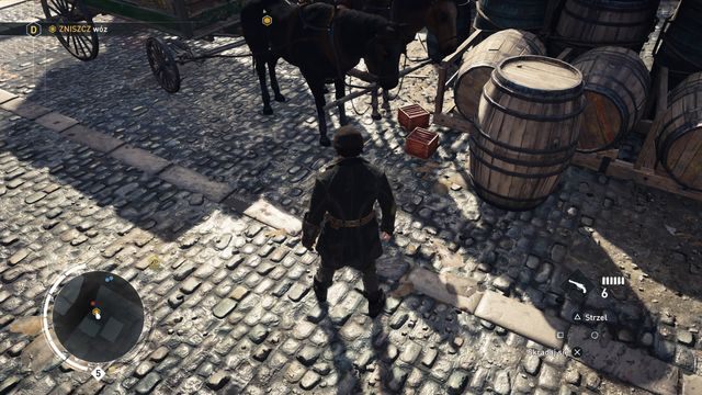 Zapal skrzynię z materiałem wybuchowym, aby zniszczyć powóz. - 02 - Straszna tajemnica | Wspomnienia Karola Darwina | AC Syndicate - Assassins Creed: Syndicate - poradnik do gry