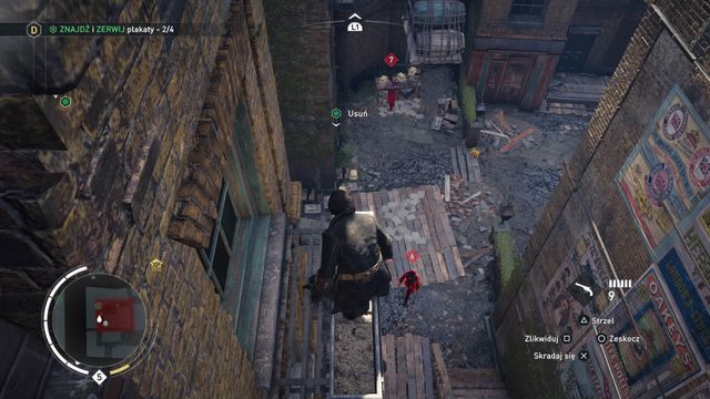 Zniszcz za pomocą strzału skrzynię z nitrogliceryną, a nie będziesz musiał schodzić na dół. - 04 - Okrutna karykatura | Wspomnienia Karola Darwina | AC Syndicate - Assassins Creed: Syndicate - poradnik do gry