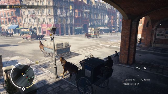 Przeskocz na powóz, gdy podjedziesz dostatecznie blisko. - 03 - Anarchistyczna interwencja | Wspomnienia Karola Marksa | AC Syndicate - Assassins Creed: Syndicate - poradnik do gry
