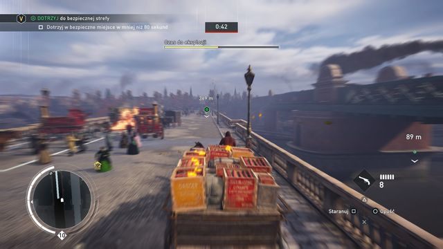 Uważaj na zakorkowanym moście, aby nie zablokować się na innych powozach. - 03 - Operacja: W obronie życia | Wspomnienia królowej Wiktorii - Assassins Creed: Syndicate - poradnik do gry