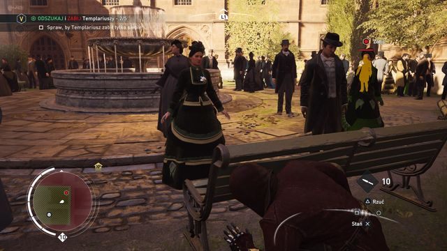 Uważaj na dziedzińcu, aby nie dać się zauważyć dwóm przeciwnikom naraz. - 04 - Operacja: Westminster | Wspomnienia królowej Wiktorii | AC Syndicate - Assassins Creed: Syndicate - poradnik do gry
