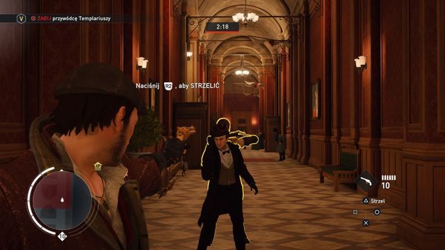 Poczeka, aż głowa wroga stanie się widoczna i wtedy wystrzel. - 04 - Operacja: Westminster | Wspomnienia królowej Wiktorii | AC Syndicate - Assassins Creed: Syndicate - poradnik do gry