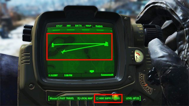 UWAGA: Uruchomienie linii zaopatrzeniowej wymaga perka Burmistrz, rang - Zarządzanie osadą w Fallout 4 | Tworzenie osad - Fallout 4 - poradnik do gry