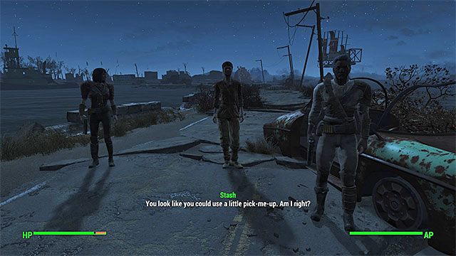 Jednym z losowych zdarzeń może być napotkanie podróżującego handlarza - Podstawy | Eksploracja świata w Fallout 4 - Fallout 4 - poradnik do gry