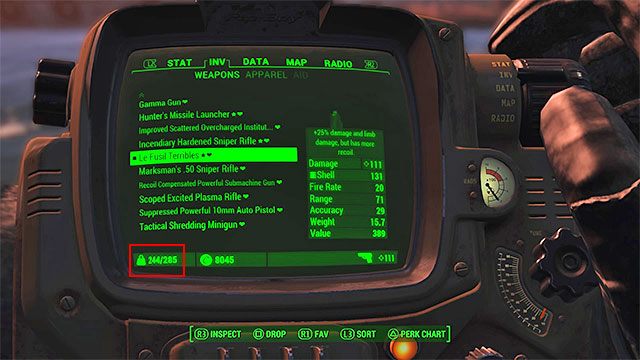 Jedną z najważniejszych zależności powiązanych z zarządzaniem ekwipunkiem jest limit udźwigu - Ekwipunek i Pip-Boy | Eksploracja świata w Fallout 4 - Fallout 4 - poradnik do gry