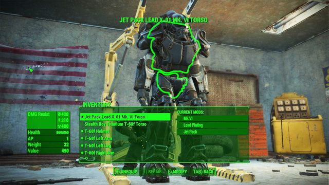 Z poziomu menu możesz - Fallout 4: Crafting pancerza wspomaganego - Fallout 4 - poradnik do gry