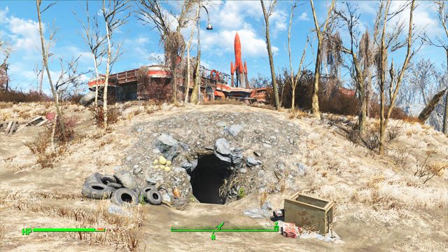 Za Postojem ciężarówek Red Rocket - Fallout 4: Gdzie znaleźć rdzenie fuzyjne na początku gry - Fallout 4 - poradnik do gry