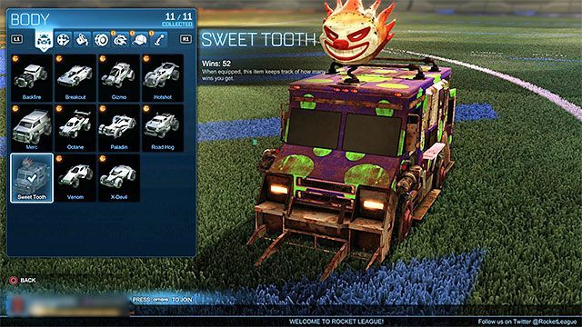 Jedna z zakładek okna garażu - Rocket League: Garaż - Rocket League - poradnik do gry