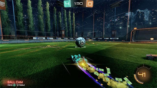 Dopalacz pomaga między innymi w sprawniejszym poruszaniu się po całym boisku - Rocket League: Podstawowe zagrania - Rocket League - poradnik do gry