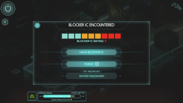 Ekran wyboru opcji łamania zabezpieczeń - Hackowanie (Matrix) - Shadowrun: Hong Kong - poradnik do gry