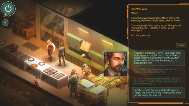 Dopóki nie ustalisz detali z kelnerką, nie masz opcji dialogowych z kucharzem - Uninvited Guests - zadanie główne - Shadowrun: Hong Kong - poradnik do gry