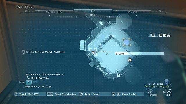 Lokalizacja diamentu. - Diamenty w Bazie Matce (Mother Base) | Nieoszlifowane diamenty | MGS V - Metal Gear Solid V: The Phantom Pain - poradnik do gry