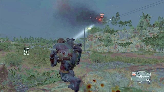 Śmigłowiec lata nad obszarem misji i możesz go od razu zestrzelić lub później się tym zająć - Opisy misji (Side-Ops) 91-100 | Poboczne misje | Solucja Metal Gear Solid V - Metal Gear Solid V: The Phantom Pain - poradnik do gry