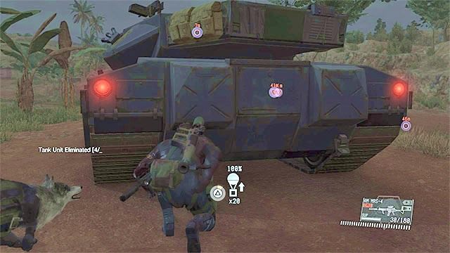 Czołgi najłatwiej jest fultonować, ale możesz zamiast tego je zniszczyć - Opisy misji (Side-Ops) 111-120 | Poboczne misje | Solucja Metal Gear Solid V - Metal Gear Solid V: The Phantom Pain - poradnik do gry