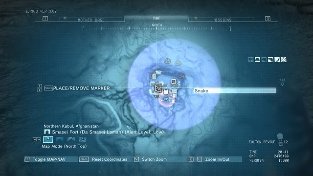 Obszar misji. - Opisy misji (Side-Ops) 11-20 | Poboczne misje | Solucja Metal Gear Solid V - Metal Gear Solid V: The Phantom Pain - poradnik do gry