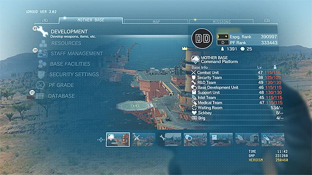 Wybierz w urządzeniu iDroid zakładkę Mother Base - Podstawowe informacje | Baza Matka | Metal Gear Solid V - Metal Gear Solid V: The Phantom Pain - poradnik do gry