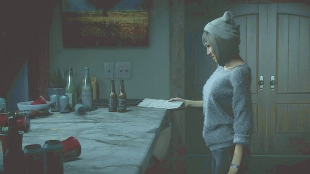 Beth sama podniesie kartkę z blatu kuchennego - Until Dawn: Prolog - solucja, opis przejścia - Until Dawn - poradnik do gry