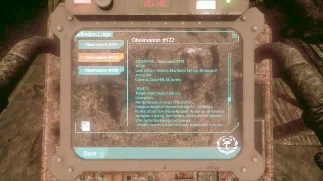 Terminal to jedna z niewielu znajdziek na tym etapie. - 18 - W drodze do stacji Tau | Znajdźki SOMA - SOMA - poradnik do gry