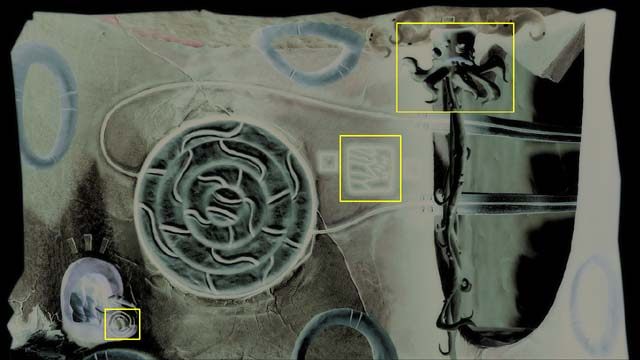 Przyjrzyj się drugiemu (większemu) obrazkowi na ścianie (zapamiętaj, co na nim jest - to druga podpowiedź do losowej zagadki obrazkowej) - Dwa pomieszczenia za tymi samymi drzwiami | Pierwsza wieża w Armikrog - Armikrog - poradnik do gry