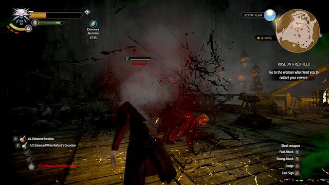 Zabij wszystkich przeciwników w kryjówce, przygotuj się koniecznie przed walką - Róża na czerwonym polu (Rose on a Red Field) | Zadania poboczne | Wiedźmin 3 - Wiedźmin 3: Serca z Kamienia - poradnik do gry