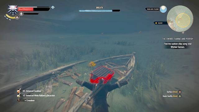 Skarb ukryty jest w skrzyni pod powierzchnią wody - Od miecza, głodu i zdrady (The Sword, Famine and Perfidy) | Poszukiwania skarbów - Wiedźmin 3: Serca z Kamienia - poradnik do gry