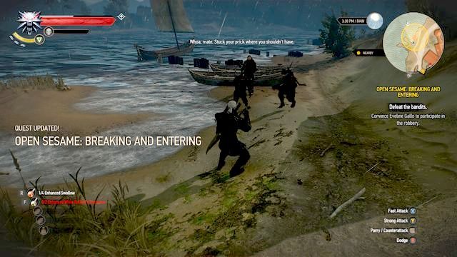 Grupa zabójców nad rzeką - Sezamie, otwórz się: Włamywacz (Open Sesame! - Breaking and Entering) | Zadania główne - Wiedźmin 3: Serca z Kamienia - poradnik do gry