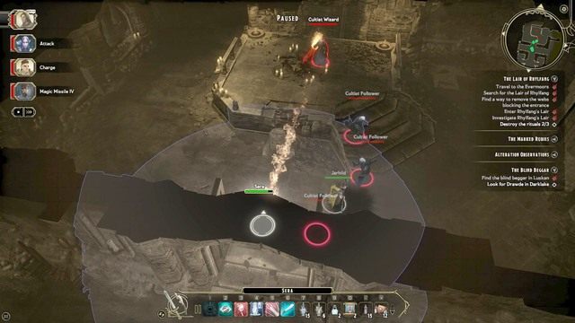 Po zejściu do katakumb, podejdź do kultystów odprawiających rytuał i zabij ich - The Lair of Rhylfang - Zadanie główne | Neverwinter Wood / Evermoors M8 - Sword Coast Legends - poradnik do gry