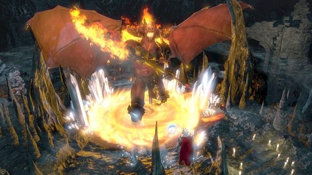 Wojownik czy Paladyn, z pomocą kleryka, powinien w tym tornadzie ognia ustać lecz wątpliwym jest, że uda się to samo łotrzykowi dlatego używaj tej postaci tylko na zasadzie Hit and run (uderz i uciekaj) - The Calling - Zadanie główne | Forlorn Cliffs / Darklake District M11 - Sword Coast Legends - poradnik do gry