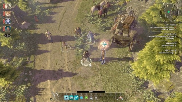 Podczas pobytu w obozie, podejdź do Jaeny i zapytaj w czym możesz pomóc - Zadania poboczne | The High Road M1 | Sword Coast Legends - Sword Coast Legends - poradnik do gry