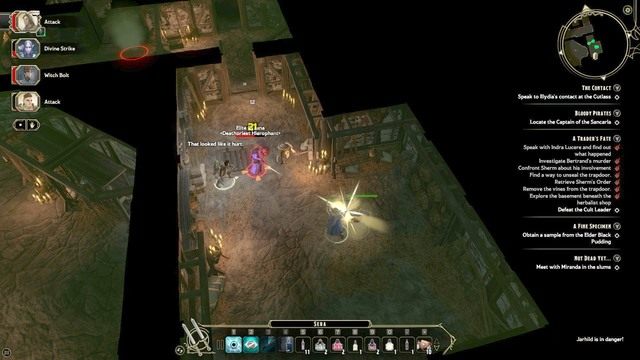 Jeżeli uznasz, że jesteś gotowy, wejdź do głównej sali Cyrany i przeprowadź z nim rozmowę - A Traders Fate - zadanie poboczne | Market District/Slums M5 - Sword Coast Legends - poradnik do gry