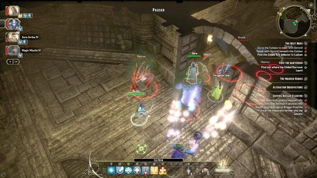 Po zdobyciu dwóch reliktów, wróć do kanałów (M5,Abandoned Sewers) i porozmawiaj z tajemniczym nieznajomym (M7, Mysterious Stranger) - Serving Bregan Darthe - zadanie poboczne | Market District/Slums M5 - Sword Coast Legends - poradnik do gry