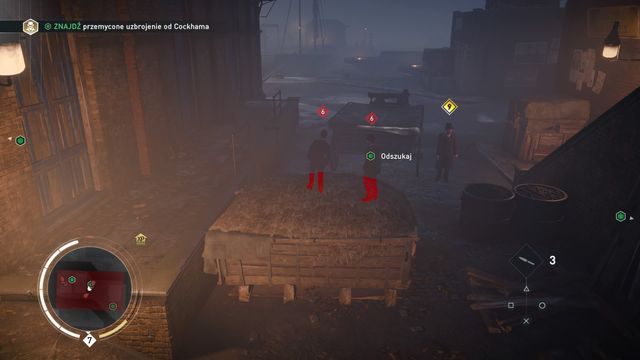 Ze stogu siana zlikwiduj najbliżej stojących przeciwników (możesz ich zwabić gwizdając). - 02 - Herbatka | Solucja Assassins Creed Syndicate - Assassins Creed: Syndicate - poradnik do gry