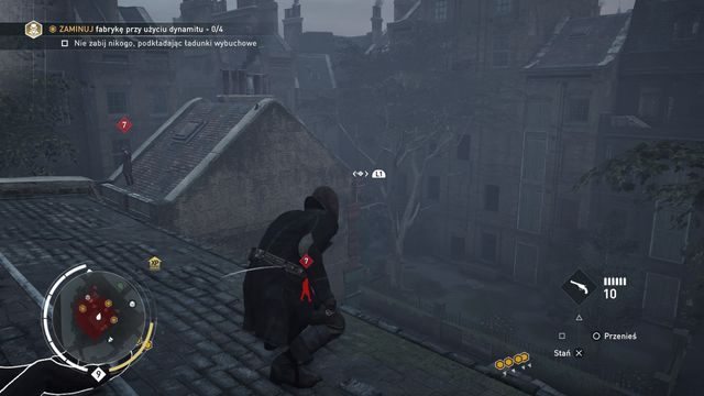 Z tego budynku użyj linki, aby przedostać się na środkowy (screen) - 03 - Gry i zabawy | Solucja Assassins Creed Syndicate - Assassins Creed: Syndicate - poradnik do gry