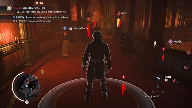 Porozmawiaj z kelnerką i poczekaj, aż zatruje obu sobowtórów na tym piętrze. - 04 - Ostatni akt | Solucja Assassins Creed Syndicate - Assassins Creed: Syndicate - poradnik do gry
