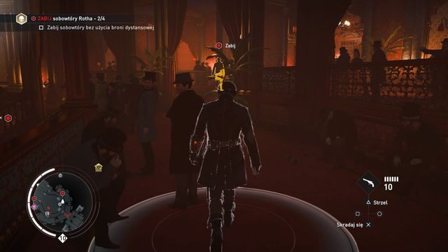 Na dole spokojnie podejdź do sobowtóra znajdującego bliżej środka teatru i wbij mu w plecy ukryte ostrze. - 04 - Ostatni akt | Solucja Assassins Creed Syndicate - Assassins Creed: Syndicate - poradnik do gry
