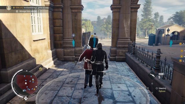 Prowadząc gwardzistę bez problemu wyjdziesz na zewnątrz. - 02 - Strój wieczorowy | Solucja Assassins Creed Syndicate - Assassins Creed: Syndicate - poradnik do gry