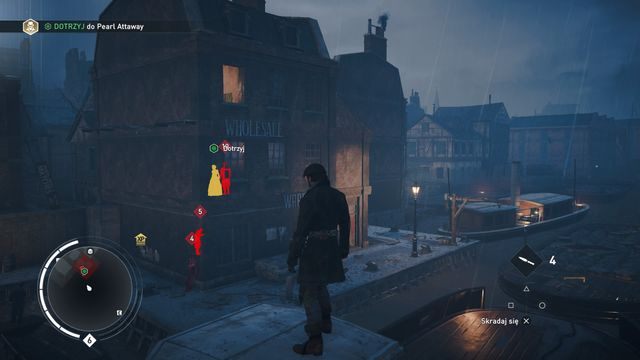 Wejdź do budynku przez okno znajdujące się nad napisem wholesale. - 03 - Przetrwają najsilniejsi | Solucja Assassins Creed Syndicate - Assassins Creed: Syndicate - poradnik do gry