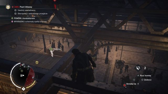 Z górnych belek możesz rozeznać się w sytuacji panującej na stacji. - 05 - Koniec trasy | Solucja Assassins Creed Syndicate - Assassins Creed: Syndicate - poradnik do gry