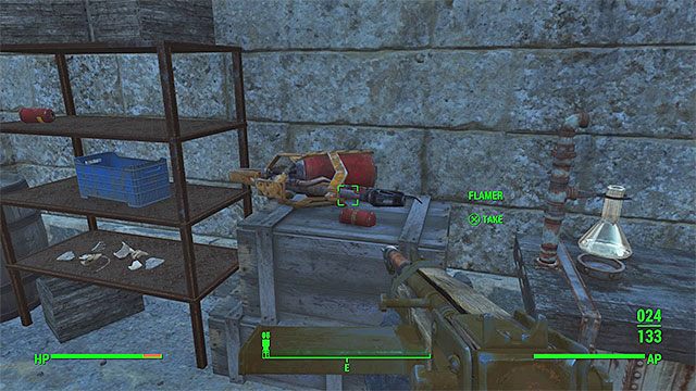 W ruinach zamku odnajdziesz m.in. miotacz ognia - Sprzątanie zamku | Zadania frakcji Minutemanów | Solucja Fallout 4 - Fallout 4 - poradnik do gry